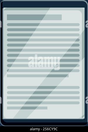 Symbol für E-Book Tablet-Anwendung. Zeichentrick des E-Book Tablet-Anwendungsvektorsymbols für Webdesign isoliert auf weißem Hintergrund. E-Book Tablet-Anwendungssymbol, Cartoon-Stil Stock Vektor