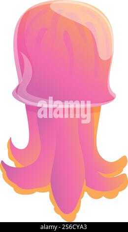 Farbenfrohe Quallen-Ikone. Cartoon des bunten Quallen-Vektor-Icons für Web-Design isoliert auf weißem Hintergrund. Farbenfrohe Quallen-Ikone im Cartoon-Stil Stock Vektor