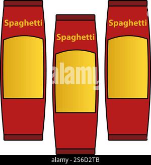 Spaghetti-Paket-Symbol. Bearbeitbare Kontur Mit Farbfülldesign. Vektorgrafik. Stock Vektor