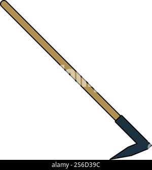 Hacke-Symbol. Bearbeitbare Kontur Mit Farbfülldesign. Vektorgrafik. Stock Vektor