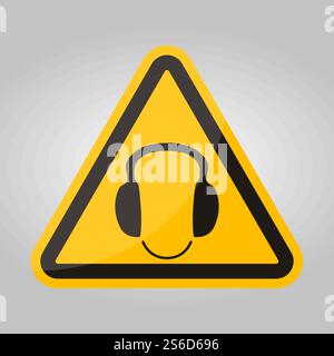 Symbol tragen Gehörschutz Schild Isolate auf weißem Hintergrund, Vektor-Illustration EPS.10 Stock Vektor