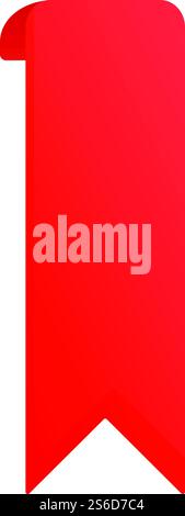 Lesezeichen-Symbol für rotes Band. Cartoon des roten Band Lesezeichen Vektor-Symbol für Web-Design isoliert auf weißem Hintergrund. Lesezeichen-Symbol mit rotem Band, Zeichentrickstil Stock Vektor