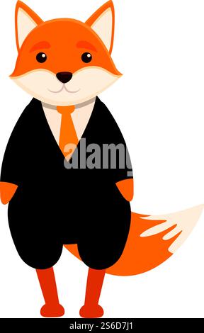 Fuchssymbol des Geschäftsmannes. Cartoon des Geschäftsmannes Fuchs Vektor-Symbol für Web-Design isoliert auf weißem Hintergrund. Geschäftsmann Fuchs-Ikone, Cartoon-Stil Stock Vektor