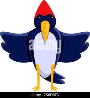 Sehen Sie sich das Specht-Symbol an. Zeichentrickfilm des Umarmspechts Vektor-Icon für Web-Design isoliert auf weißem Hintergrund. Lassen Sie sich von der Specht-Ikone im Cartoon-Stil inspirieren Stock Vektor