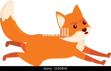 Running Fuchs-Symbol. Cartoon des laufenden Fuchsvektorsymbols für Webdesign isoliert auf weißem Hintergrund. Running Fuchs-Ikone, Cartoon-Stil Stock Vektor