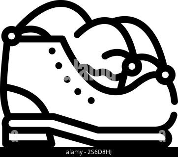 Clown Stiefel und Hut Linie Symbol Vektor. Clown Stiefel und Hut Schild. Schwarze Abbildung des isolierten Kontursymbols. Clown Stiefel und Hut Linie Symbol Vektor Illustration Stock Vektor