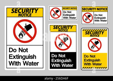 Sicherheitshinweis Löschen Sie Nicht Mit Dem Wassersymbol Auf Weißem Hintergrund Stock Vektor