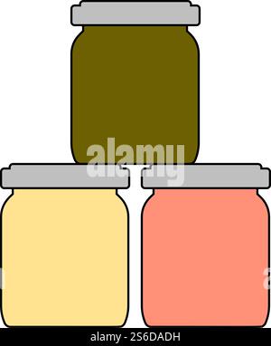 Symbol Für Babyglas-Gläser. Bearbeitbare Kontur Mit Farbfülldesign. Vektorgrafik. Stock Vektor