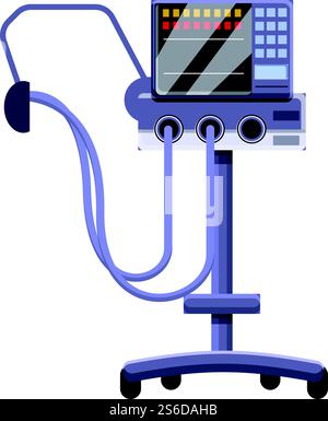 Gerätesymbol für Beatmungsgerät für medizinische Geräte. Cartoon des Gerätetüfters medizinische Maschine Vektor-Symbol für Web-Design isoliert auf weißem Hintergrund. Ausrüstung Ventilator medizinische Maschine Symbol, Cartoon Stil Stock Vektor