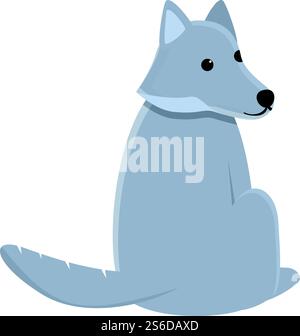 Symbol für traurigen Wolf. Cartoon des traurigen Wolfsvektorsymbols für Webdesign isoliert auf weißem Hintergrund. Traurige Wolf-Ikone, Cartoon-Stil Stock Vektor
