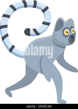 Walking Lemur icon. Cartoon des Walking Lemur Vektor-Icons für Web-Design isoliert auf weißem Hintergrund. Walking Lemur Icon, Cartoon Stil Stock Vektor