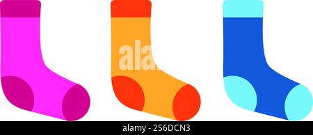 Socken Logo und Symbol Vektor flache Design Stock Vektor