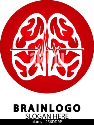 Brain Logo Designs Konzept Vektor, Gesundheit Brain Pulse Logo, Brain care Logo Vorlage Vektor Stock Vektor