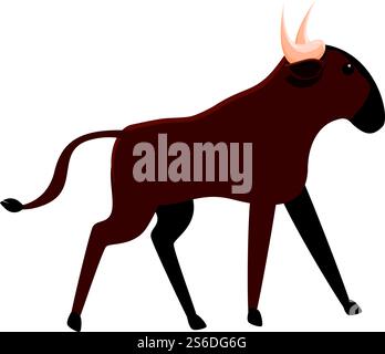Säugetier-Gnus-Symbol. Cartoon des Säugetier-Gnus-Vektor-Icons für Web-Design isoliert auf weißem Hintergrund. Säugetier-Gnus-Ikone, Cartoon-Stil Stock Vektor