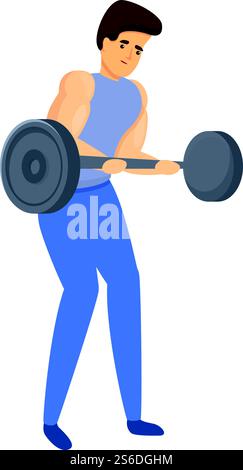 Symbol für Aufbauhersteller-Schulung. Cartoon von Bodybuilder Training Vektor Symbol für Web Design isoliert auf weißem Hintergrund. Bodybuilder-Training-Symbol, Cartoon-Stil Stock Vektor