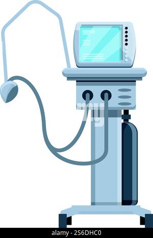 Symbol für medizinisches Gerät für Atembeatmungsgerät. Cartoon des medizinischen Maschinen-Vektorsymbols des Beatmungsgeräts für Web-Design isoliert auf weißem Hintergrund. Atembeatmungsgerät medizinische Maschine Symbol, Cartoon Stil Stock Vektor