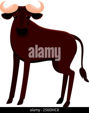 Zoo-Gnus-Symbol. Cartoon des Zoo Gnus Vektor-Symbol für Web-Design isoliert auf weißem Hintergrund. Zoo-Gnus-Ikone, Cartoon-Stil Stock Vektor