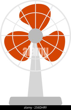 Symbol Für Elektrischen Lüfter. Flaches Farbdesign. Vektorgrafik. Stock Vektor