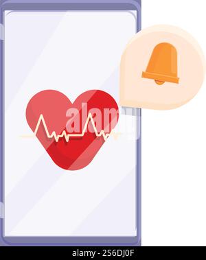 Smartphone-Telemedicine-Symbol. Cartoon des Smartphone-Telemedizin-Vektorsymbols für Webdesign isoliert auf weißem Hintergrund. Smartphone-Telemedizin-Symbol, Cartoon-Stil Stock Vektor