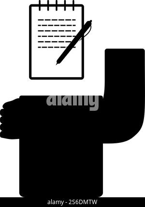 Die Bedienung Nimmt Das Symbol Oder. Schwarzes Glyphen-Design. Vektorgrafik. Stock Vektor