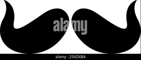 Symbol Für Den Moustache Von Poirot. Schwarzes Glyphen-Design. Vektorgrafik. Stock Vektor