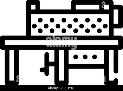 Symbolvektor der Schleifmaschine. Schild Schleifmaschine. Schwarze Abbildung des isolierten Kontursymbols. Schleifmaschine Linie Symbol Vektor Illustration flach Stock Vektor