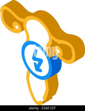 Uterusschnitt Ach isometrischer Symbolvektor. Gebärmutterschnittschmerzzeichen. Isolierte Symboldarstellung. Uterusschnitt Ach isometrische Symbolvektorillustration Stock Vektor