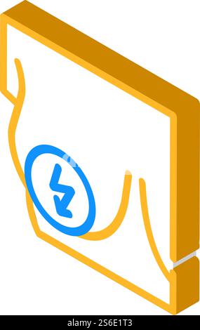 Isometrischer Symbolvektor bei Brustschnitt. Das Schmerzzeichen der Brustschleimhaut. Isolierte Symboldarstellung. Illustration des isometrischen Symbols für den Brustschnitt des Aschs Stock Vektor
