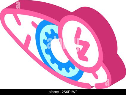 Isometrischer Symbolvektor für Augenschnitt. Augenschnittschmerzzeichen. Isolierte Symboldarstellung. Isometrische Iconvektorillustration für Augenschnitt Ach Stock Vektor