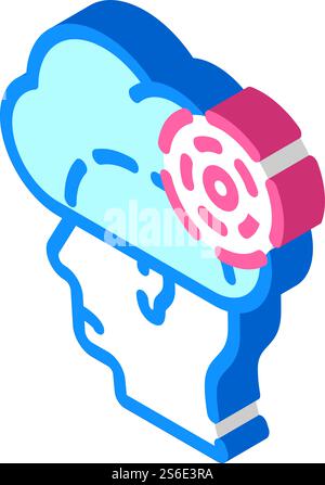 Nebel und Desorentation menschlicher isometrischer Ikonvektor. Nebel und Desorentation menschliches Zeichen. Isolierte Symboldarstellung. Nebel und Desorentation menschliche isometrische Iconvektorillustration Stock Vektor
