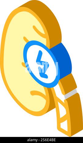 Isometrischer Iconvektor des Nierenschnitts. Nierenschleimzeichen. Isolierte Symboldarstellung. Isometrische Ikonenvektorillustration des Nierenschnitts Stock Vektor