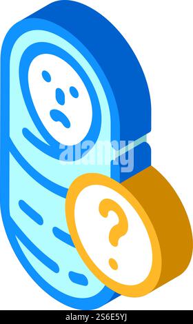 Baby unbekannter Schmerz isometrischer Symbolvektor. Baby unbekanntes Schmerzzeichen. Isolierte Symboldarstellung. Baby unbekannte Schmerz isometrische Icon Vektor-Illustration Stock Vektor