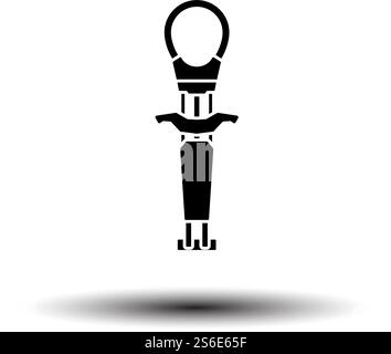 Alpinist Camalot Ikone. Schwarz auf weißem Hintergrund mit Schatten. Vektorgrafik. Stock Vektor