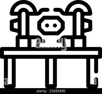 Schleifindustrie Maschinenlinie Symbolvektor. Schild für Schleifmaschinen. Schwarze Abbildung des isolierten Kontursymbols. Schleifindustrie Maschinenlinie Symbol Vektorillustration Stock Vektor