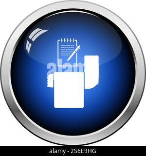 Die Bedienung Nimmt Das Symbol Oder. Glänzendes Knopfdesign. Vektorgrafik. Stock Vektor