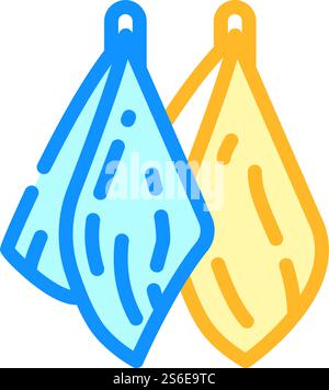 Stoffservietten Farbe Symbol Vektor. Stoffservietten-Schild. Isolierte Symboldarstellung. Stoffservietten Farbe Symbol Vektor Illustration flach Stock Vektor