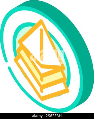Servietten auf Platte isometrischer Symbolvektor. Servietten auf Teller Schild. Isolierte Symboldarstellung. Servietten auf Platte isometrische Symbol Vektor-Illustration Stock Vektor