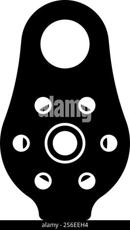Symbol Für Alpinist Pulley. Schwarzes Stencil-Design. Vektorgrafik. Stock Vektor