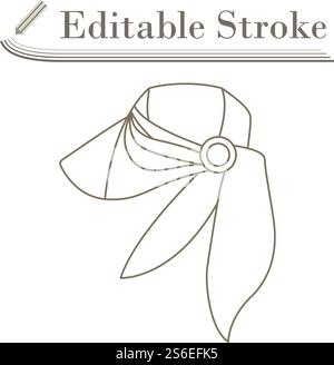 Business Frau Hals Schal Symbol. Bearbeitbare Kontur Einfaches Design. Vektorgrafik. Stock Vektor