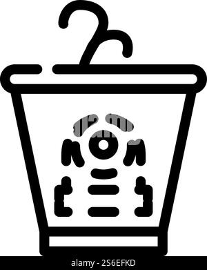 Symbolvektor für Verdeckte Kameralinie. Verborgenes Kamerafild. Schwarze Abbildung des isolierten Kontursymbols. Verdeckte Kameralinie Symbol Vektor Illustration flach Stock Vektor