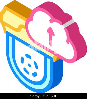 Cloud-Service für isometrische Symbolvektoren der Videokamera. Cloud-Service für Videokamera-Zeichen. Isolierte Symboldarstellung. Cloud-Service für isometrische Iconvektorillustration der Videokamera Stock Vektor