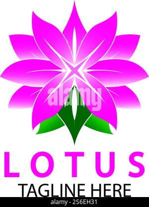 Vektor-Lotusblumen-Design für Spa, Yoga-Kurs, Hotel und Resort Stock Vektor