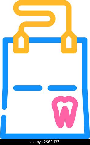 Farbsymbolvektor des Zahntuchs. Zahnwischzeichen. Isolierte Symboldarstellung. Dentalwischer Farbe Symbol Vektor Illustration flach Stock Vektor