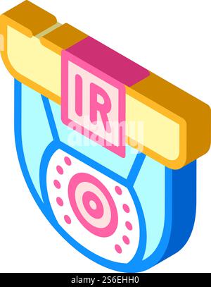 Infrarot-Videokamera isometrischer Symbolvektor. Schild für Infrarot-Videokamera. Isolierte Symboldarstellung. Infrarot-Videokamera isometrische Symbolvektorillustration Stock Vektor