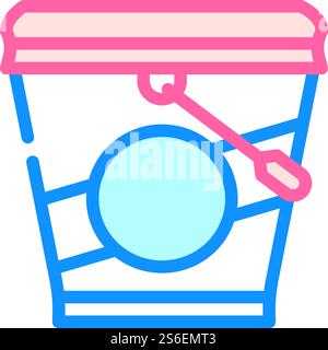Eiskübel Farbe Symbol Vektor. Schild mit Eisbecher. Isolierte Symboldarstellung. Eiskübel Farbe Symbol Vektor Illustration Stock Vektor