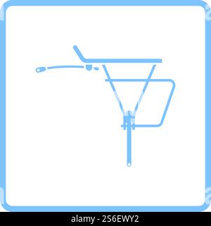 Symbol Für Den Gepäckträger Des Fahrrads. Design Mit Blauem Rahmen. Vektorgrafik. Stock Vektor