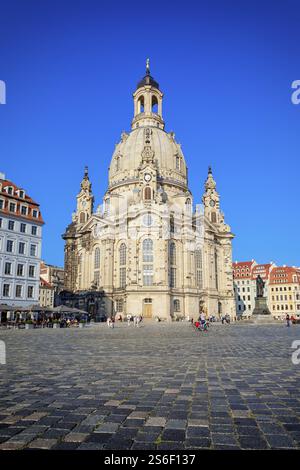 Ein Bild von der berühmten Frauenkirche in Dresden Deutschland Stockfoto