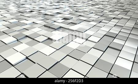 Ein Hintergrundbild von einigen silbernen Metallwürfeln Stockfoto