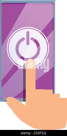 Digital Detoxing Symbol „Telefon ausschalten“. Cartoon der digitalen Entgiftung Schalten Sie Telefon-Vektor-Symbol für Web-Design isoliert auf weißem Hintergrund. Digitale Entgiftung Schalten Sie das Symbol des Telefons aus, und zwar im Cartoon-Stil Stock Vektor