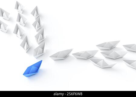 3d-Darstellung eines blauen Bootes und etwas Weiß Stockfoto